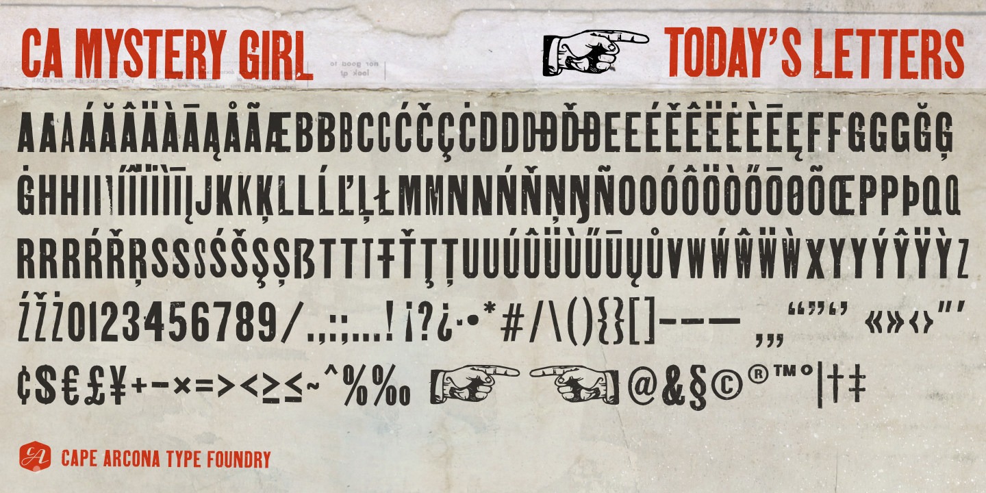 Пример шрифта CA Mystery Girl Italic